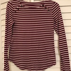 LOFT Tops - Loft dark red and white striped LOFT Tops - Loft dark red and white striped